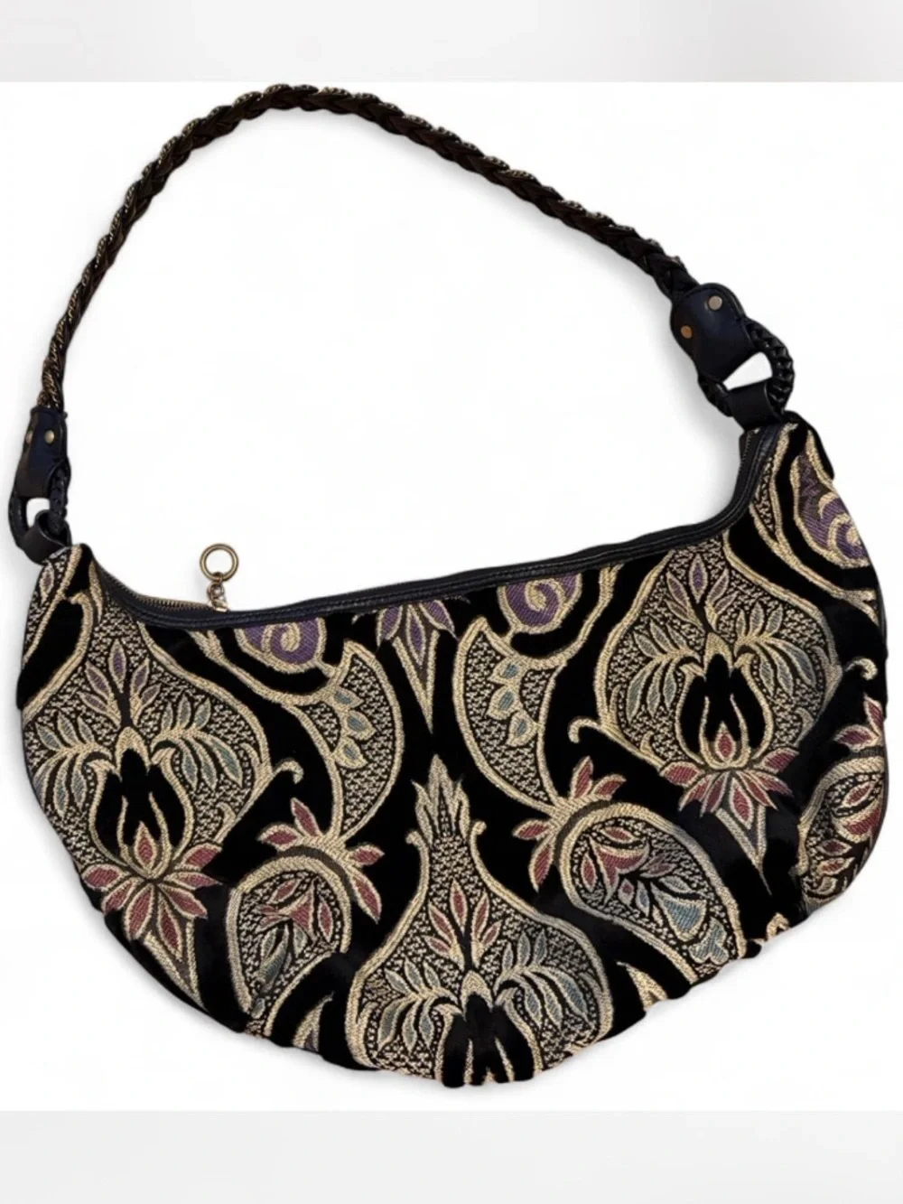 Vintage Maxximum Paisley Velvet Tapesty Handbag